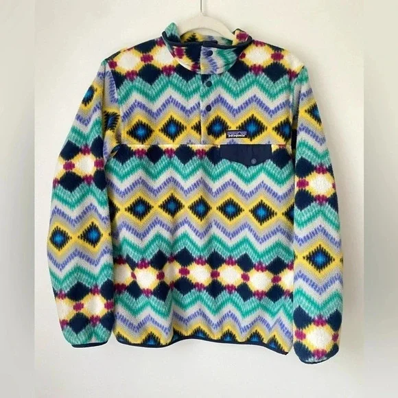 Patagonia Synchilla Jacket Women’s Medium Pullover Fleece Aztec Pattern - Picture 1 of 8